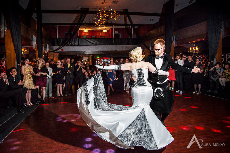 Diamond & Jack’s retro glam “show-emony” and after-party wedding