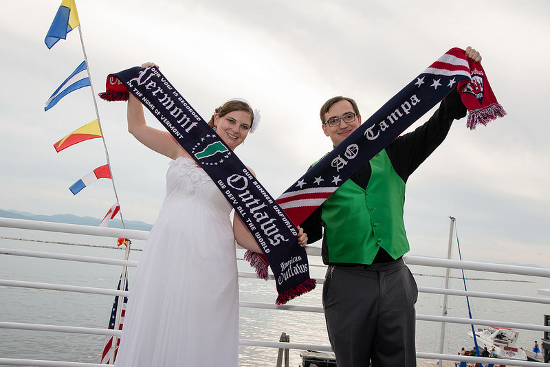 Steve & Kimberly’s “sports bloggers in love” boat wedding