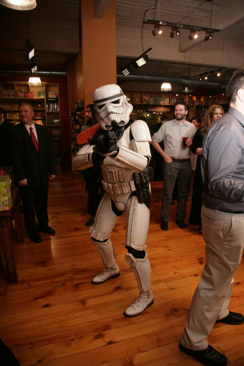 Ember & Andrew’s Mario Bros. meets Star Wars game store wedding