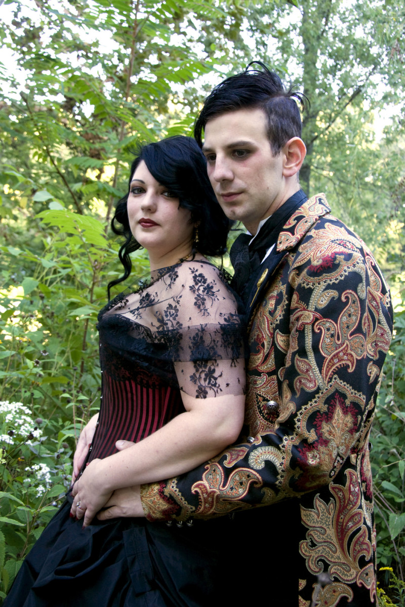 Abigail & Kevin’s candlelit gothic wedding in the woods