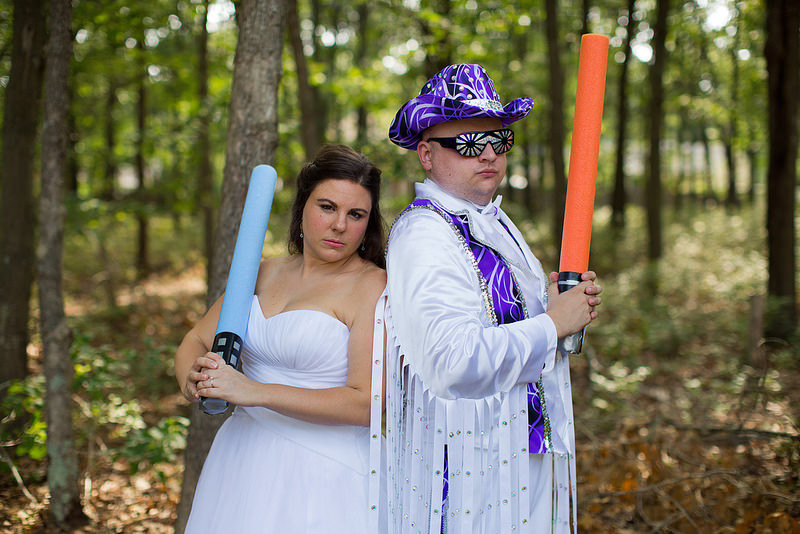 Emily & Branan’s Star Wars, wrestling, and badminton wedding