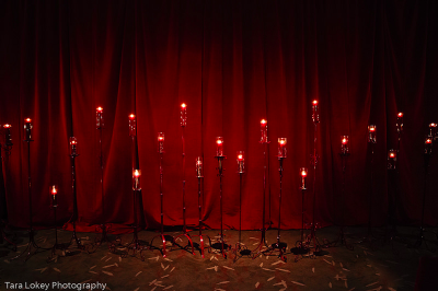 red velvet and candles wedding backdrop - Dark and sexy red velvet wedding ceremony decor red velvet and candles wedding backdrop