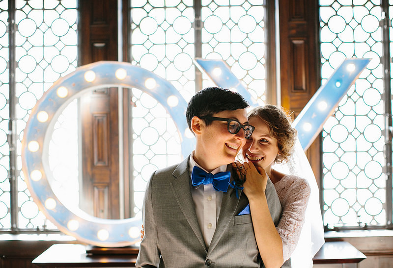 Jessica & Emet’s queer Orthodox Jews in a Reform Temple wedding