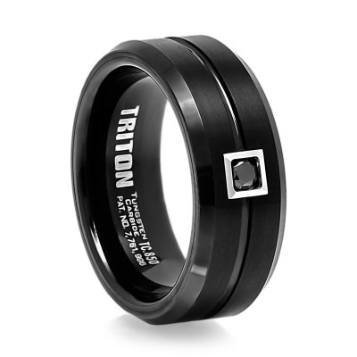 Black tungsten ring with black diamond - 4 tales of kick-ass girl proposals Black tungsten ring with black diamond