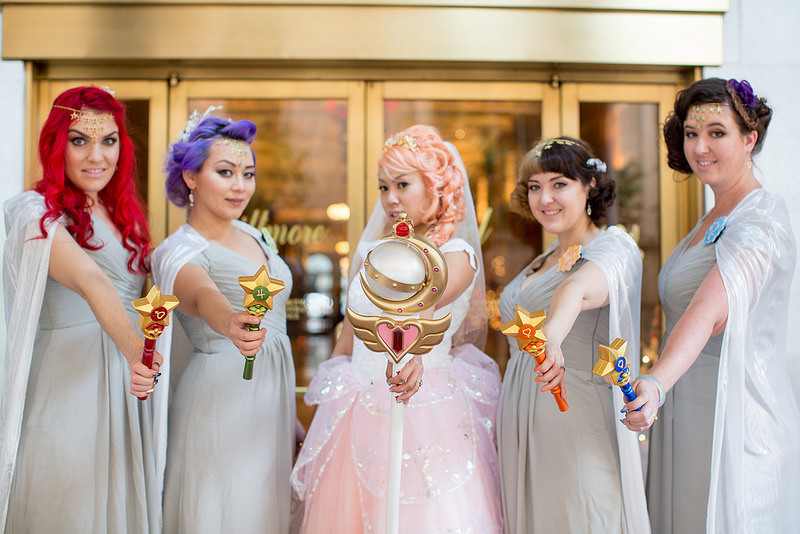 Michelle & William’s Art Deco Sailor Moon-inspired moonlight gala