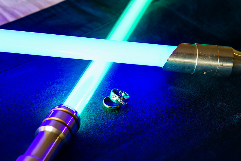 Raise your lightsaber for Jennifer & Alex’s Star Wars Extended Universe wedding