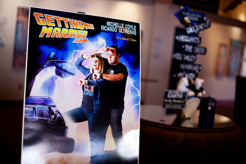 Michelle & Ricardo’s multicultural movie geek theater wedding