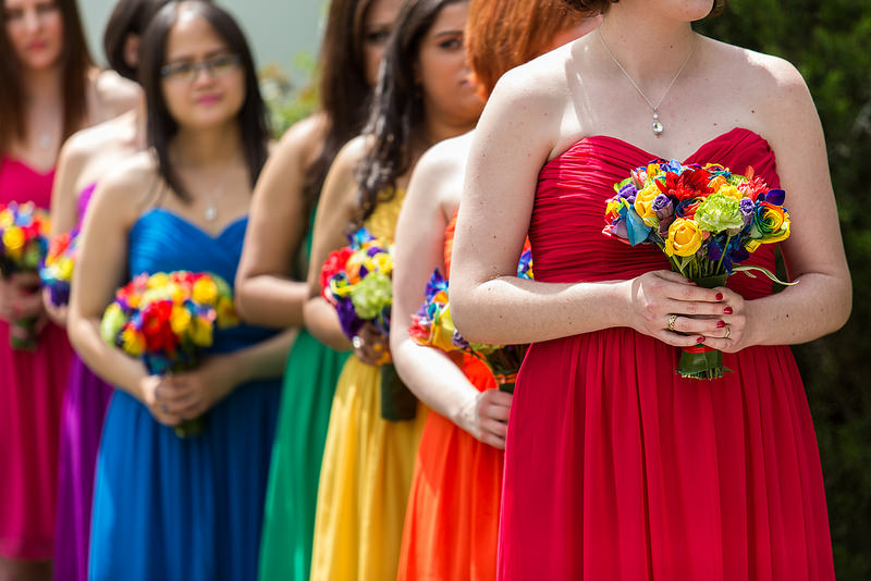 This rainbow wedding combined wrestling and The Princess Bride!