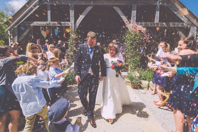 Jess & Simon’s colour-bomb, sparkle motion, foodie wedding