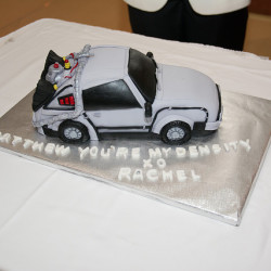Delorean cake on @offbeatbride