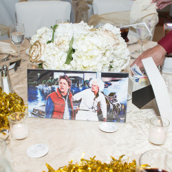 Back to the Future centerpiece @offbeatbride