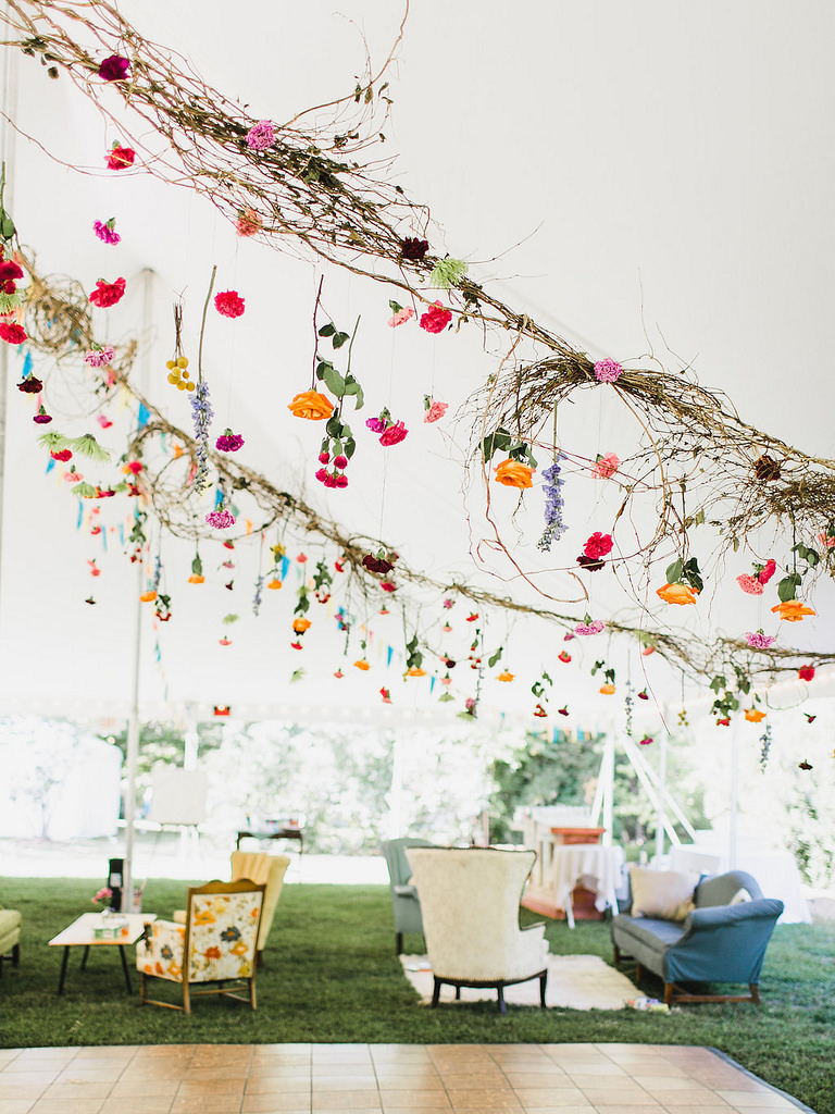 Make a DIY wedding garland from materials sent by friends & family