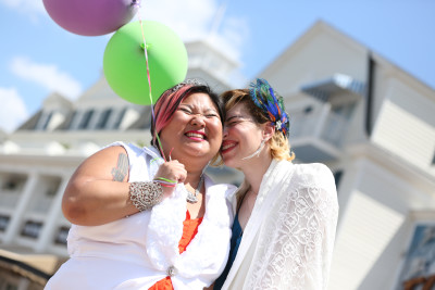 04 151 - Teukie & Sky's Up-themed wedding plays with gender-neutral fashion, ice cream, and lots of Disney magic Disney Up wedding on @offbeatbride
