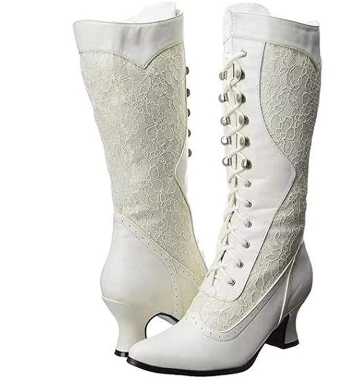 Wedding boots: lace, leather, and love