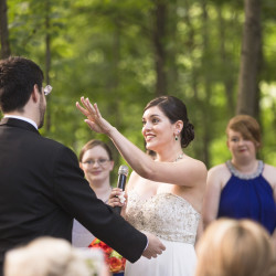 Ceremony at this Battlestar Galactica meets forest wedding as seen on @offbeatbride