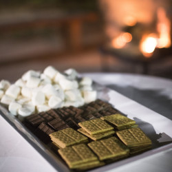S'mores bar at this Battlestar Galactica meets forest wedding as seen on @offbeatbride