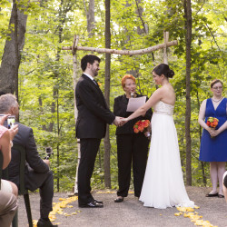 Ceremony at this Battlestar Galactica meets forest wedding as seen on @offbeatbride