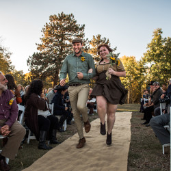 JessicaAndrew 136 - Costumes, elves, and the one ring: An epic fantasy and sci-fi literary adventure wedding Colorado fantasy wedding as seen on @offbeatbride