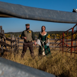 JessicaAndrew 85 - Costumes, elves, and the one ring: An epic fantasy and sci-fi literary adventure wedding Colorado fantasy wedding as seen on @offbeatbride