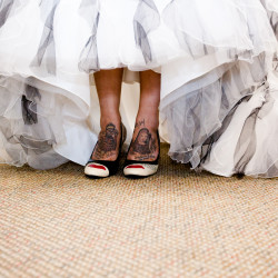 Alyssa GEoff 1054 - Find out how this zoo wedding convinced us to love "garbage plates" Shoes at this zoo wedding as seen on @offbeatbride