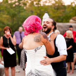 Alyssa GEoff 1328 - Find out how this zoo wedding convinced us to love "garbage plates" Zoo wedding as seen on @offbeatbride