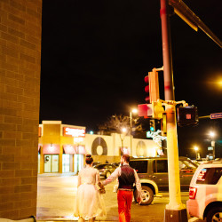 H J WED 0247 - Tiny, gold, and floral: this "cheez-y" weekday wedding in a diner wins Weekday wedding at a diner as seen on @offbeatbride
