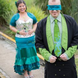 Tentacle teal wedding as seen on @offbeatbride