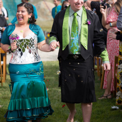Tentacle teal wedding as seen on @offbeatbride