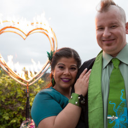 Tentacle teal wedding as seen on @offbeatbride