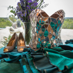 Tentacle teal wedding as seen on @offbeatbride