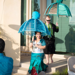 Tentacle teal wedding as seen on @offbeatbride