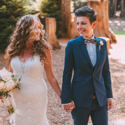 SHANNON AND JEN 219 - These two brides had a rustic redwoods wedding (despite a big challenge with some fiddlers!) Rustic redwoods wedding as seen on @offbeatbride