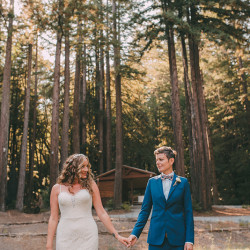 SHANNON AND JEN 754 - These two brides had a rustic redwoods wedding (despite a big challenge with some fiddlers!) Rustic redwoods wedding as seen on @offbeatbride