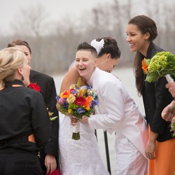 Rainbow wedding as seen on @offbeatbride