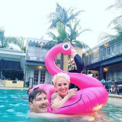 Eves Wedding Photo by C Mudlo Photography42 - This flamingo-themed pool party wedding is LIFE Flamingo-themed pool party wedding as seen on @offbeatbride