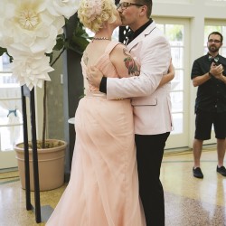 Eves Wedding Photo by Justin Nunez Studio10 - This flamingo-themed pool party wedding is LIFE Flamingo-themed pool party wedding as seen on @offbeatbride