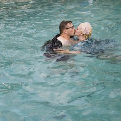 Eves Wedding Photo by Justin Nunez Studio33 - This flamingo-themed pool party wedding is LIFE Flamingo-themed pool party wedding as seen on @offbeatbride