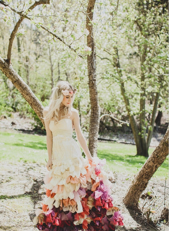 Wai-Ching's edgy, organic & fiercely colorful wedding dresses