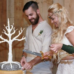 Gilbert Suits Laura Dee Photography LauraDeePhotoNashville090315153 low - A fabulously unexpected journey at this Lord of The Rings-themed wedding Tolkien-themed wedding as seen on @offbeatbride