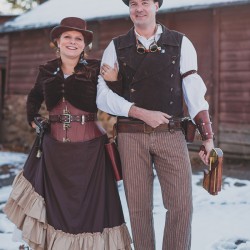 kce 183 - Travel among fictitious worlds at this steampunk engagement shoot Steampunk engagement shoot as seen on @offbeatbride