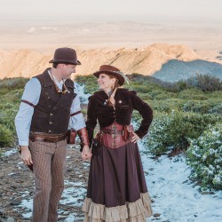 kce 194 - Travel among fictitious worlds at this steampunk engagement shoot Steampunk engagement shoot as seen on @offbeatbride