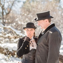 kce 54 - Travel among fictitious worlds at this steampunk engagement shoot Steampunk engagement shoot as seen on @offbeatbride