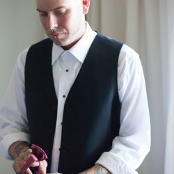 Beard Fanckboner Kates Lens Photography KLPBonerWeddingTBL16of76 low - A mohawked groom gets a huge surprise with a whole crew of mohawk groomsmen Mohawk groomsmen at this Arizona wedding as seen on @offbeatbride #weddings #mohawks