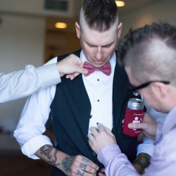 Beard Fanckboner Kates Lens Photography KLPBonerWeddingTBL17of76 low - A mohawked groom gets a huge surprise with a whole crew of mohawk groomsmen Mohawk groomsmen at this Arizona wedding as seen on @offbeatbride #weddings #mohawks