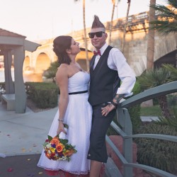 Beard Fanckboner Kates Lens Photography KLPBonerWeddingTBL34of76 low - A mohawked groom gets a huge surprise with a whole crew of mohawk groomsmen Mohawk groomsmen at this Arizona wedding as seen on @offbeatbride #weddings #mohawks
