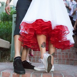 Beard Fanckboner Kates Lens Photography KLPBonerWeddingTBL37of76 low - A mohawked groom gets a huge surprise with a whole crew of mohawk groomsmen Mohawk groomsmen at this Arizona wedding as seen on @offbeatbride #weddings #mohawks