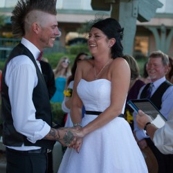 Beard Fanckboner Kates Lens Photography KLPBonerWeddingTBL44of76 low - A mohawked groom gets a huge surprise with a whole crew of mohawk groomsmen Mohawk groomsmen at this Arizona wedding as seen on @offbeatbride #weddings #mohawks