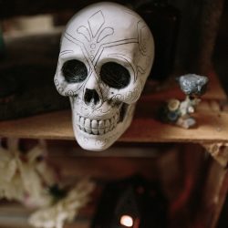 Jonas Seaman OffbeatBride 1016 - A Friday the 13th barn wedding with coffee, skulls, and floral prints Friday the 13th wedding as seen on @offbeatbride