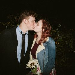 Jonas Seaman OffbeatBride 1099 - A Friday the 13th barn wedding with coffee, skulls, and floral prints Friday the 13th wedding as seen on @offbeatbride