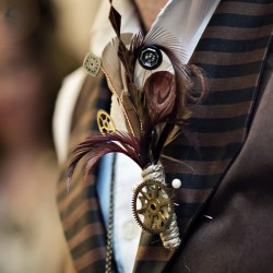 Simmons Sharp Photomuse SHA1502320329 low - The red dress at this theatrical steampunk wedding is LIFE theatrical steampunk wedding as seen on @offbeatbride #steampunk #weddings